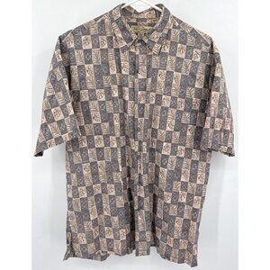 Tori Richard Cotton Lawn Shirt Mens M Leaf Print Hawaii Made In USA